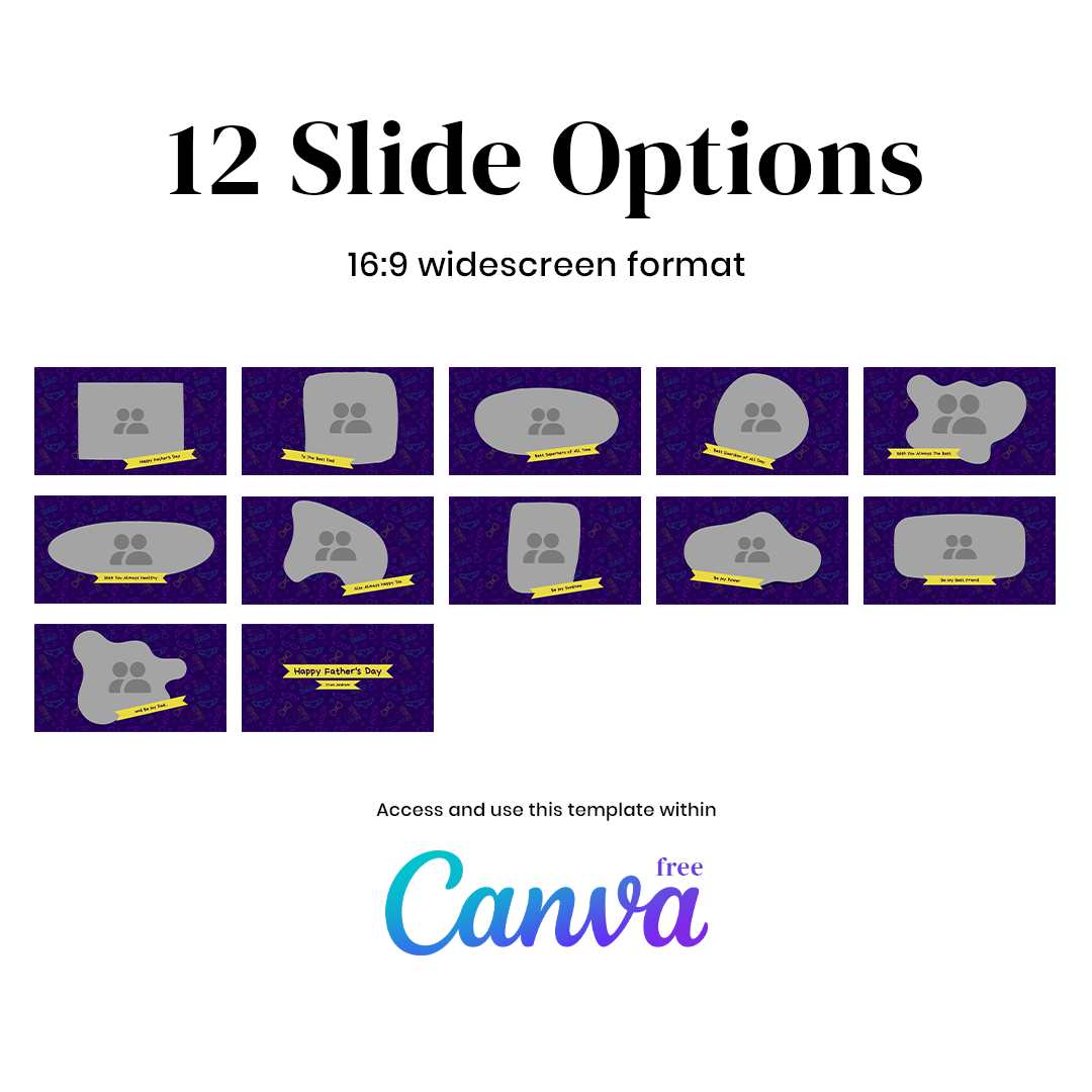 Father's Day Photo Slideshow Canva Template | Glow Sticker Theme ...
